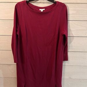 J. Jill Rich Burgundy Long Sleeve Dress